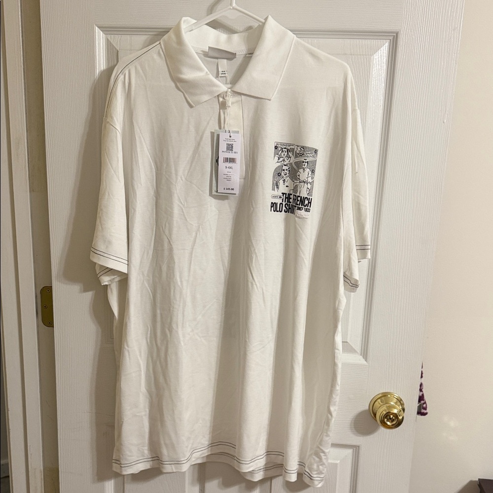 Lacoste White Polo Shirt with Graphic